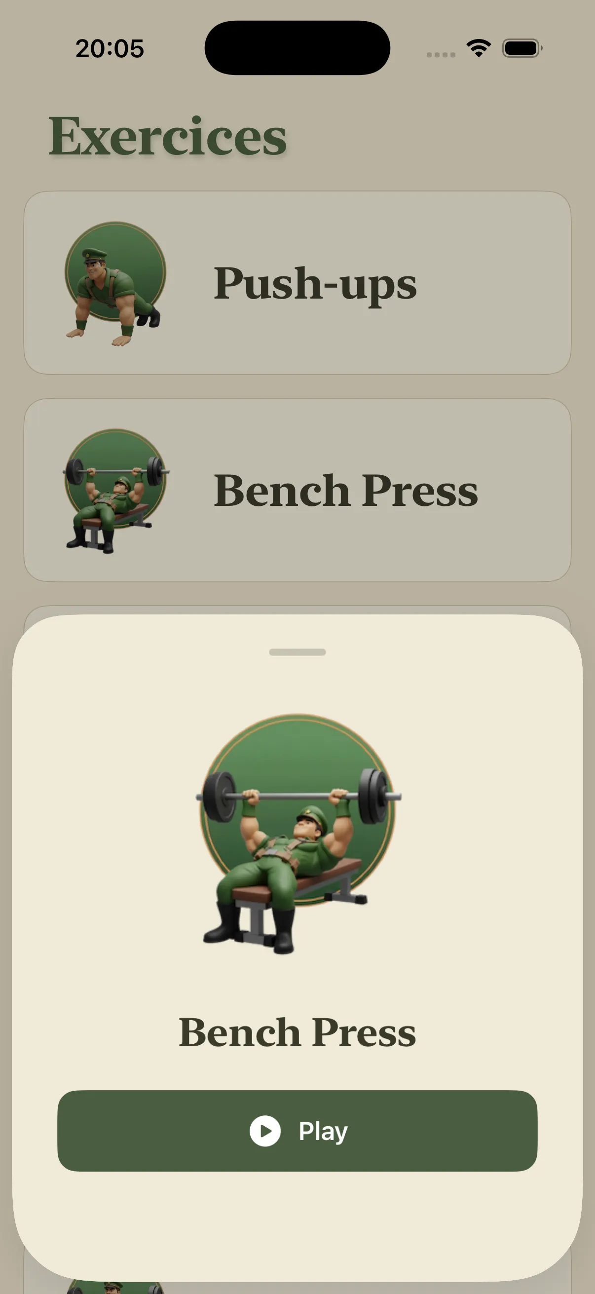 GymCaptain exercise selection
